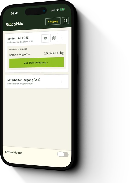 Die Biotaktix-App auf dem Smartphone