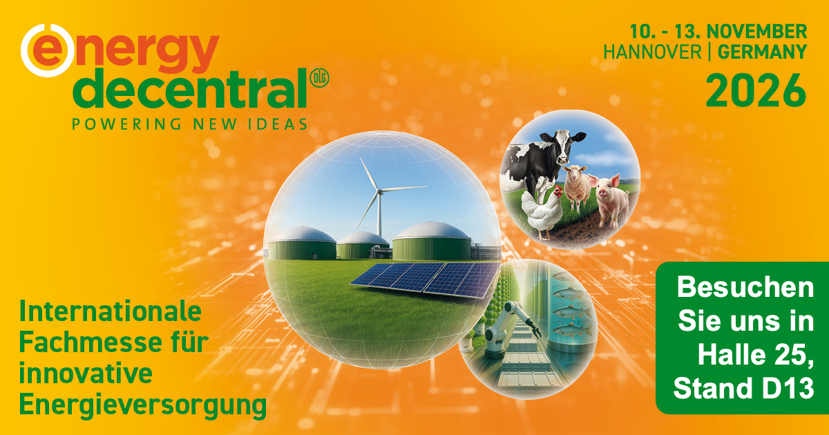 Dal 10 al 13 novembre 2026 saremo alla EnergyDecentral a Hannover - nel padiglione 25, stand D13.